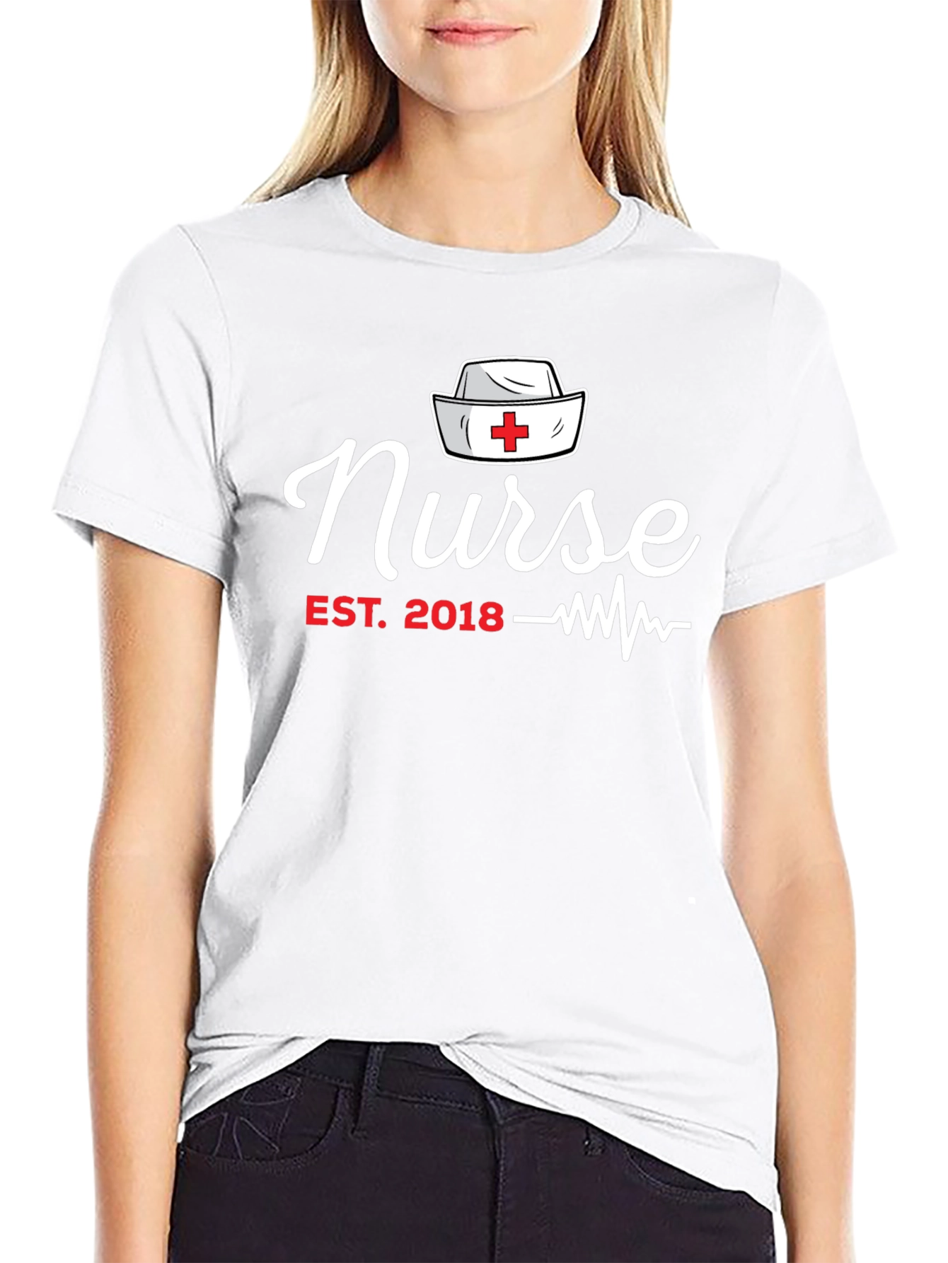 Nurse Est. 2018 Black Graphic T-Shirt