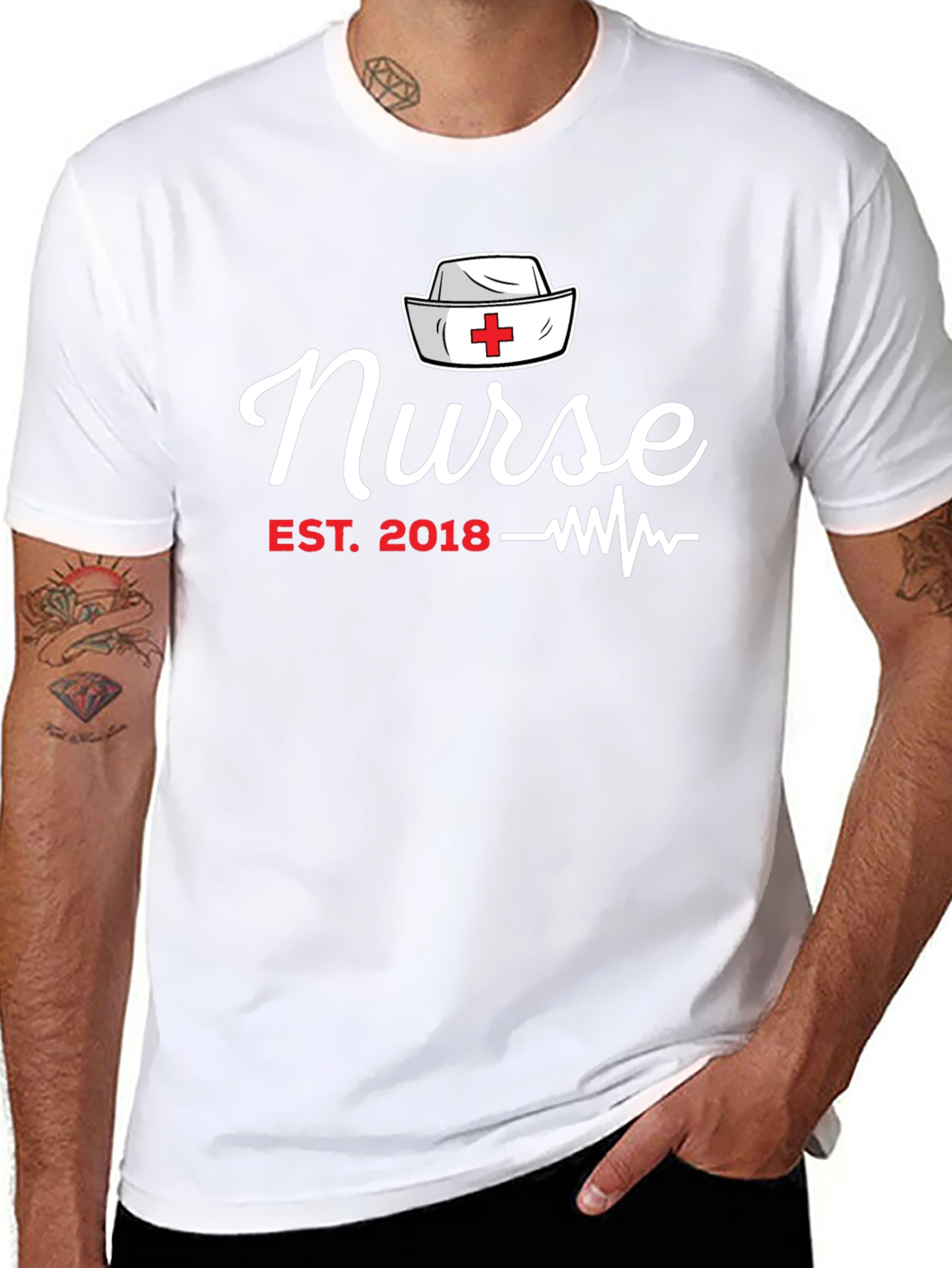 Nurse Est. 2018 Black Graphic T-Shirt