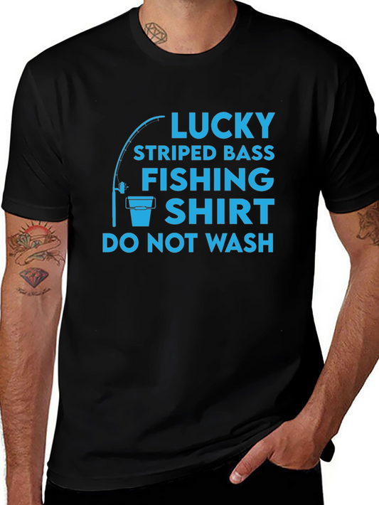 Lucky Striped Bass Fishing Shirt - Funny Angler Tee