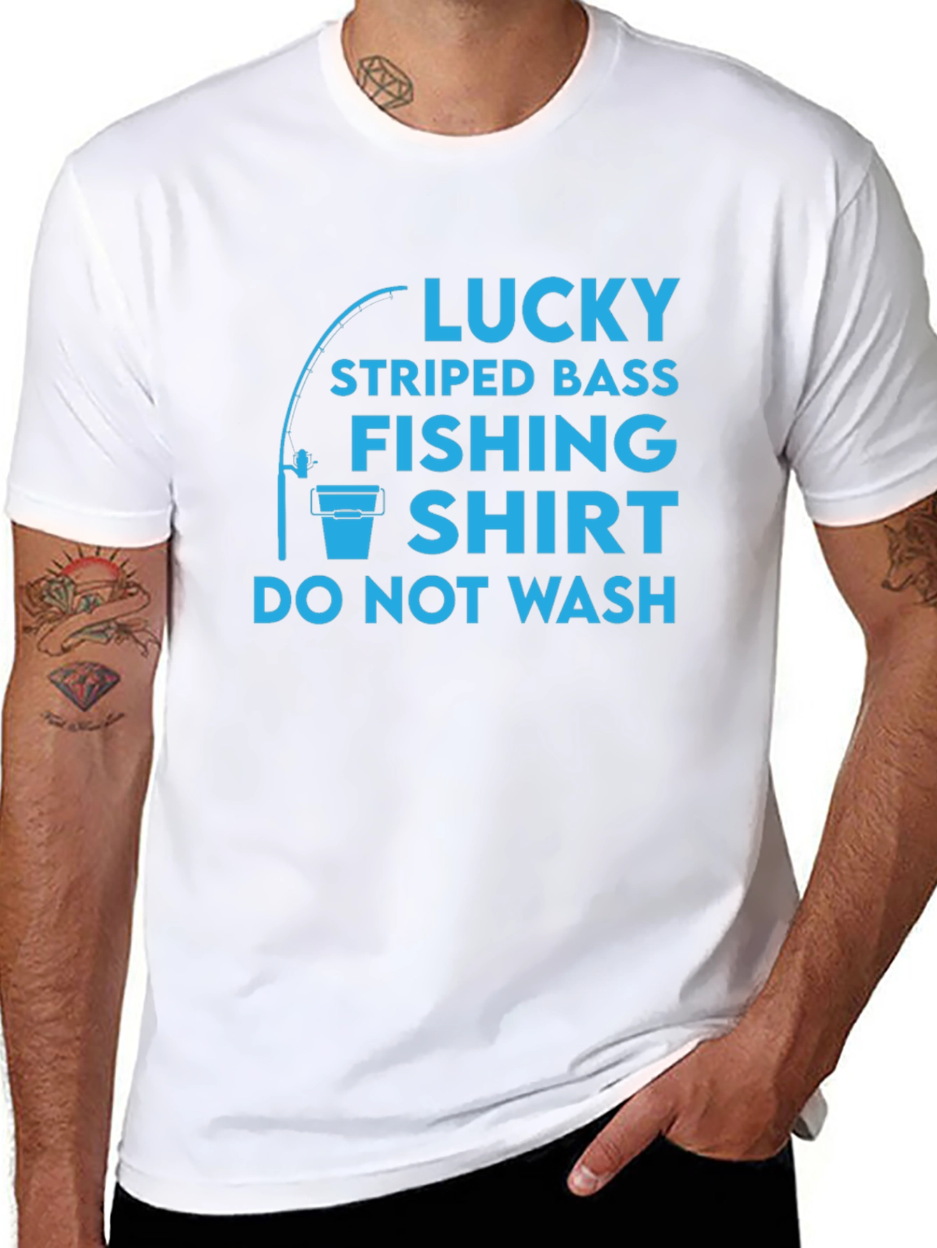 Lucky Striped Bass Fishing Shirt - Funny Angler Tee