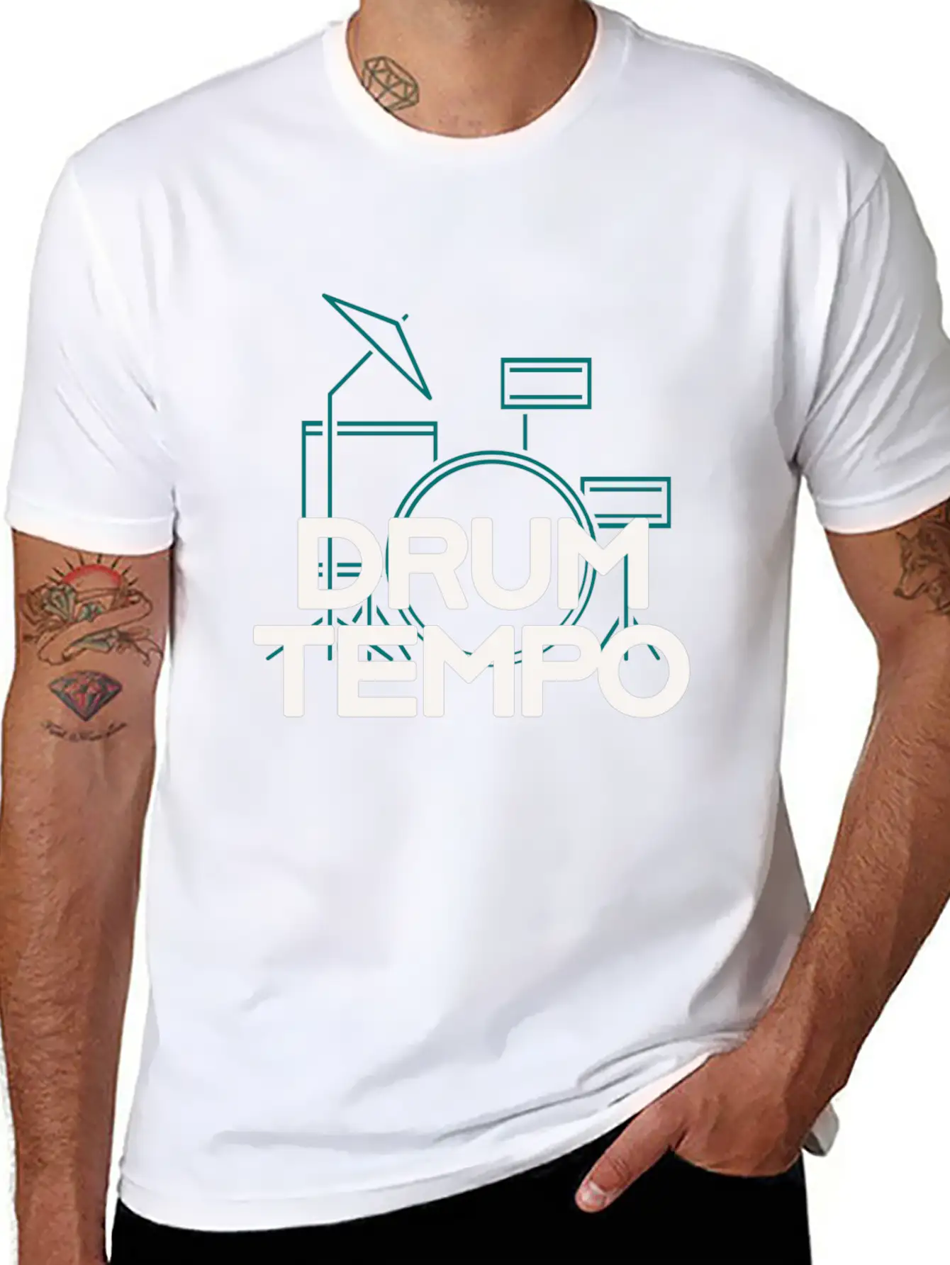 "DRUM TEMPO" Performance Design T-shirt Comfortable Minimalist Graphic Tee – Summer Style Essential