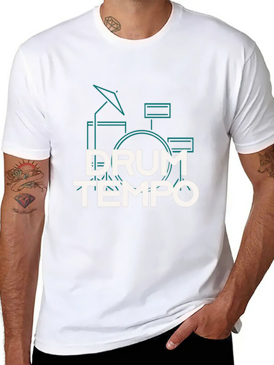 "DRUM TEMPO" Performance Design T-shirt Comfortable Minimalist Graphic Tee – Summer Style Essential