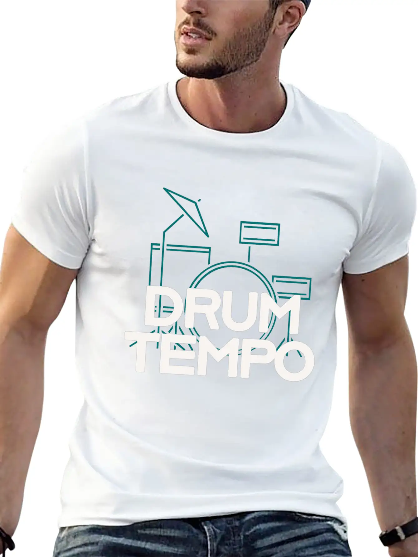 "DRUM TEMPO" Performance Design T-shirt Comfortable Minimalist Graphic Tee – Summer Style Essential