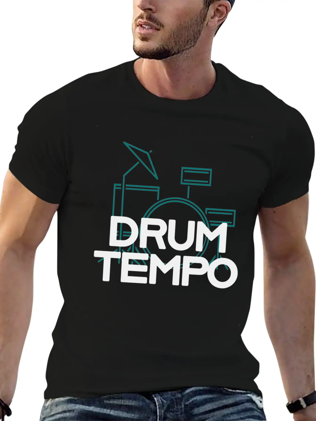 "DRUM TEMPO" Performance Design T-shirt Comfortable Minimalist Graphic Tee – Summer Style Essential