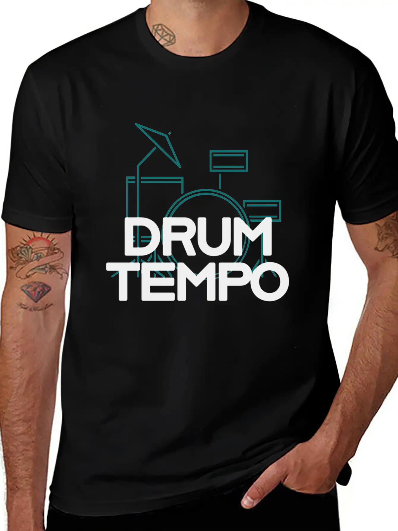 "DRUM TEMPO" Performance Design T-shirt Comfortable Minimalist Graphic Tee – Summer Style Essential