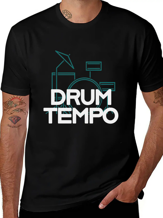 "DRUM TEMPO" Performance Design T-shirt Comfortable Minimalist Graphic Tee – Summer Style Essential