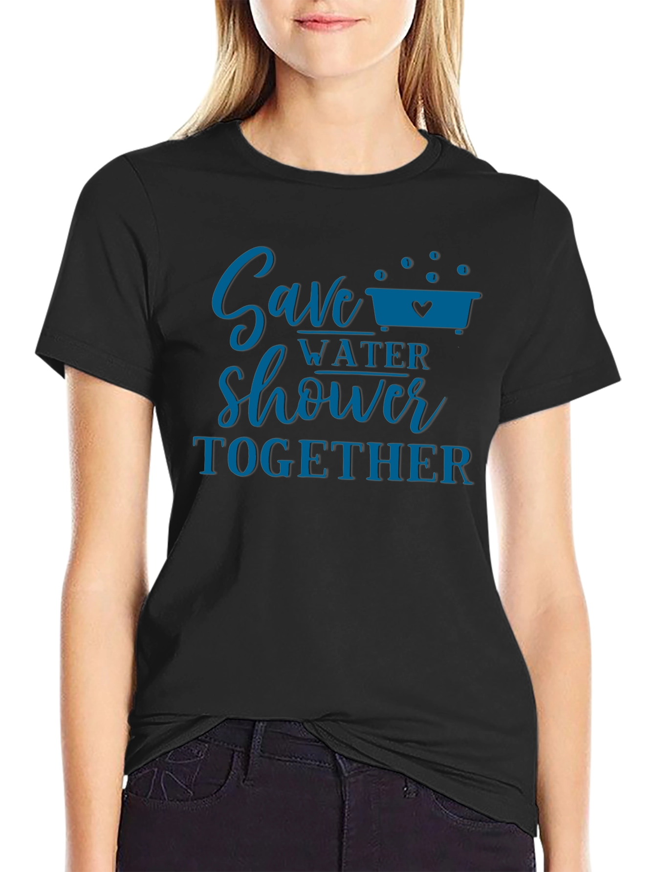 Save Water Shower Together Black Tee