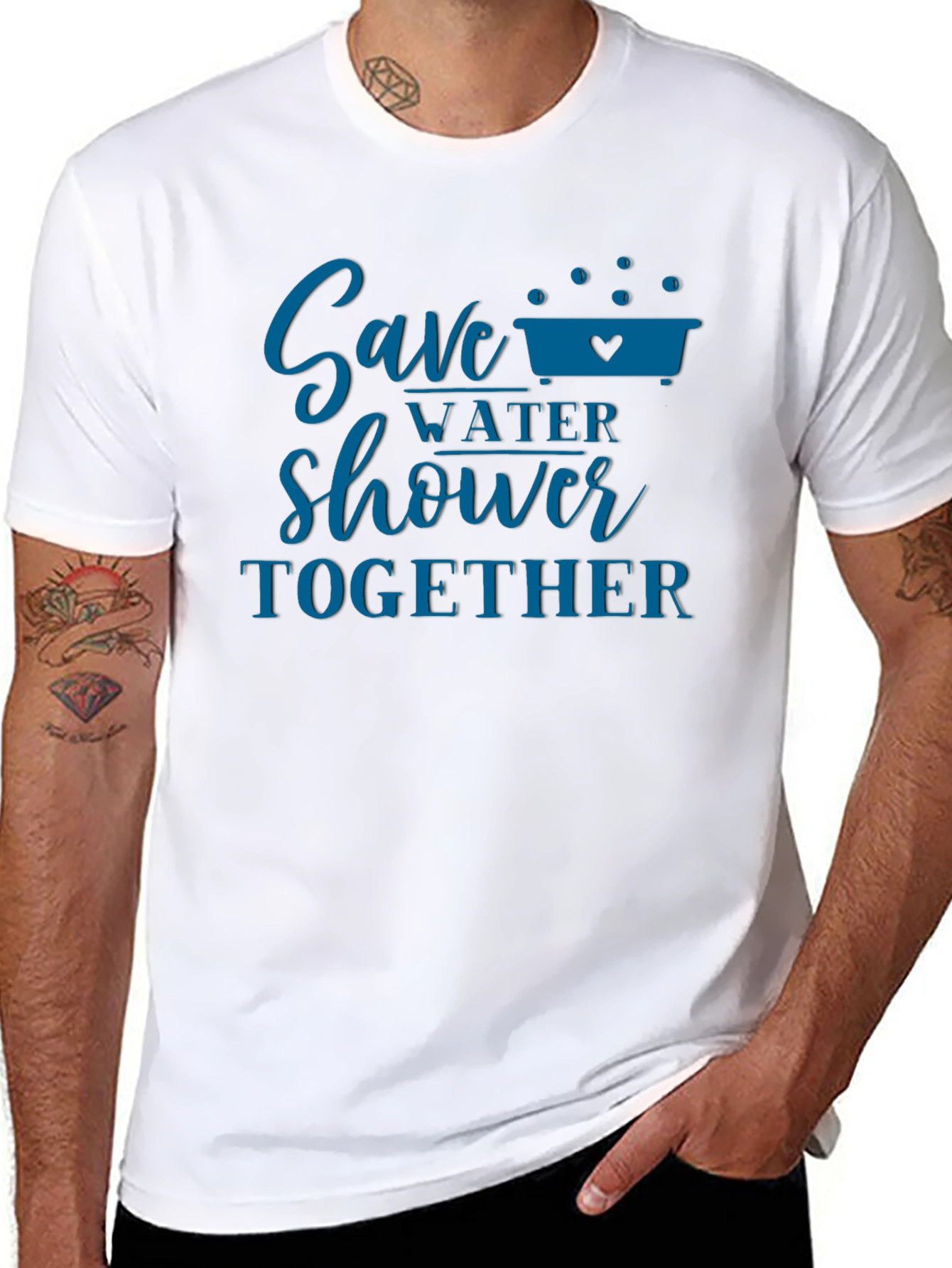 Save Water Shower Together Black Tee