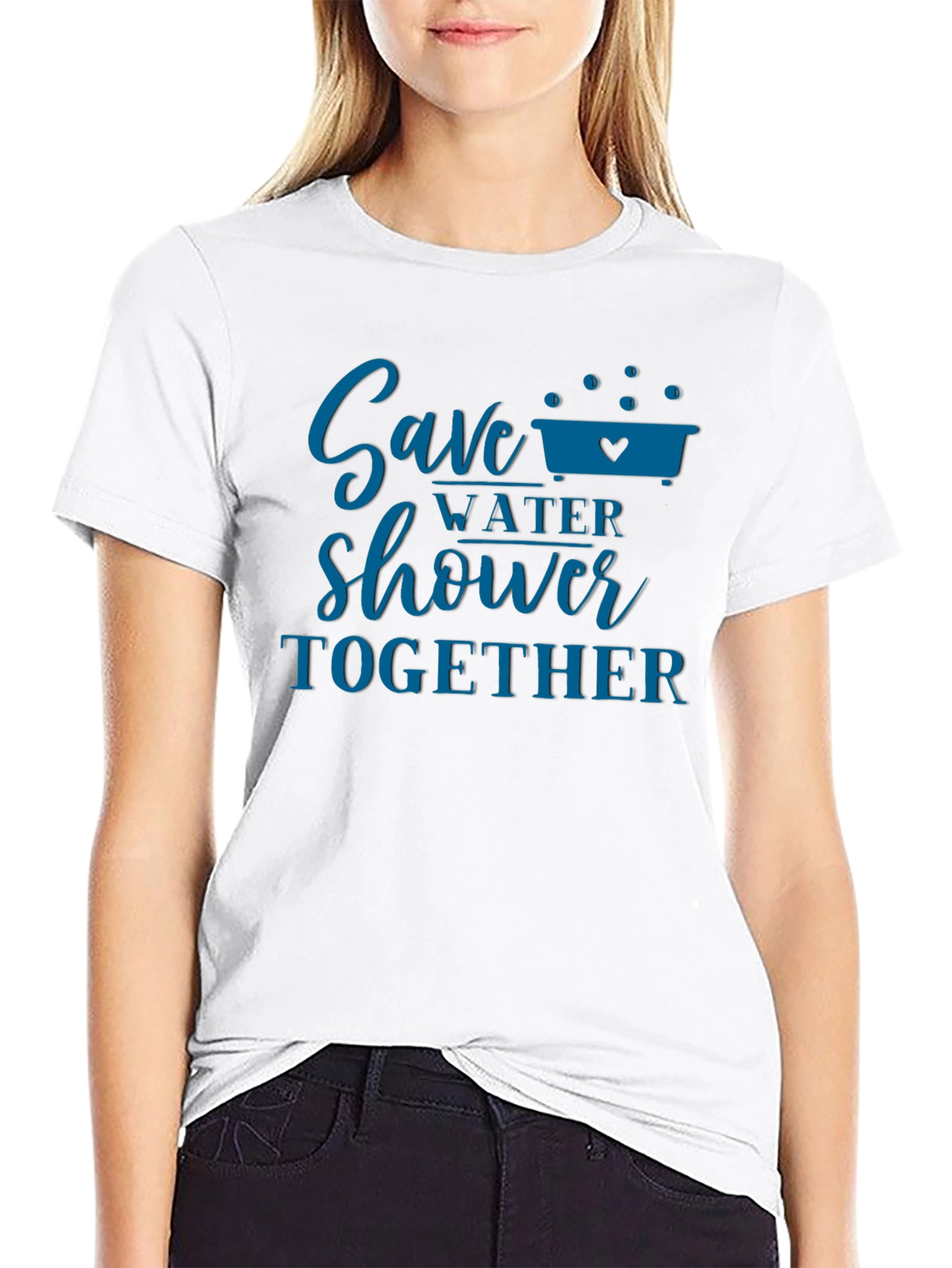 Save Water Shower Together Black Tee
