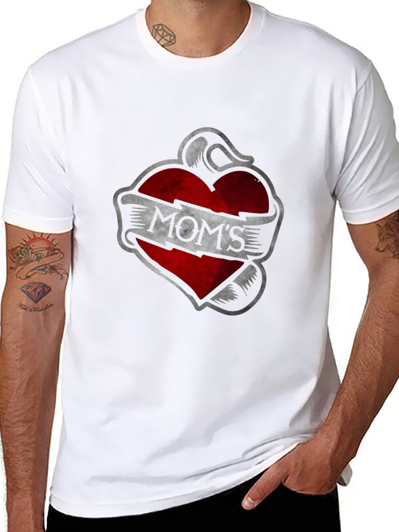 Moms Heart Tattoo T-Shirt - Classic Graphic Tee