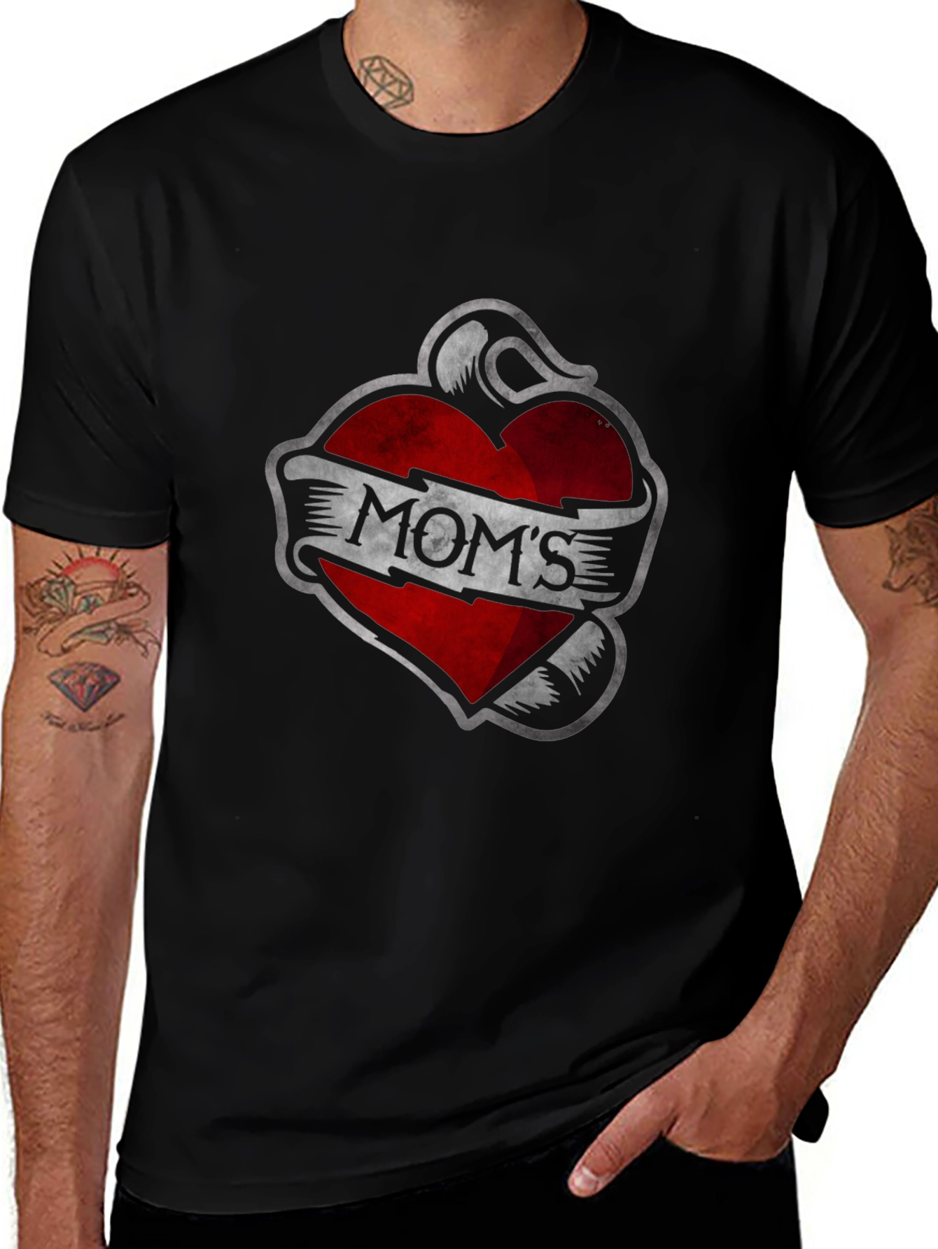 Moms Heart Tattoo T-Shirt - Classic Graphic Tee