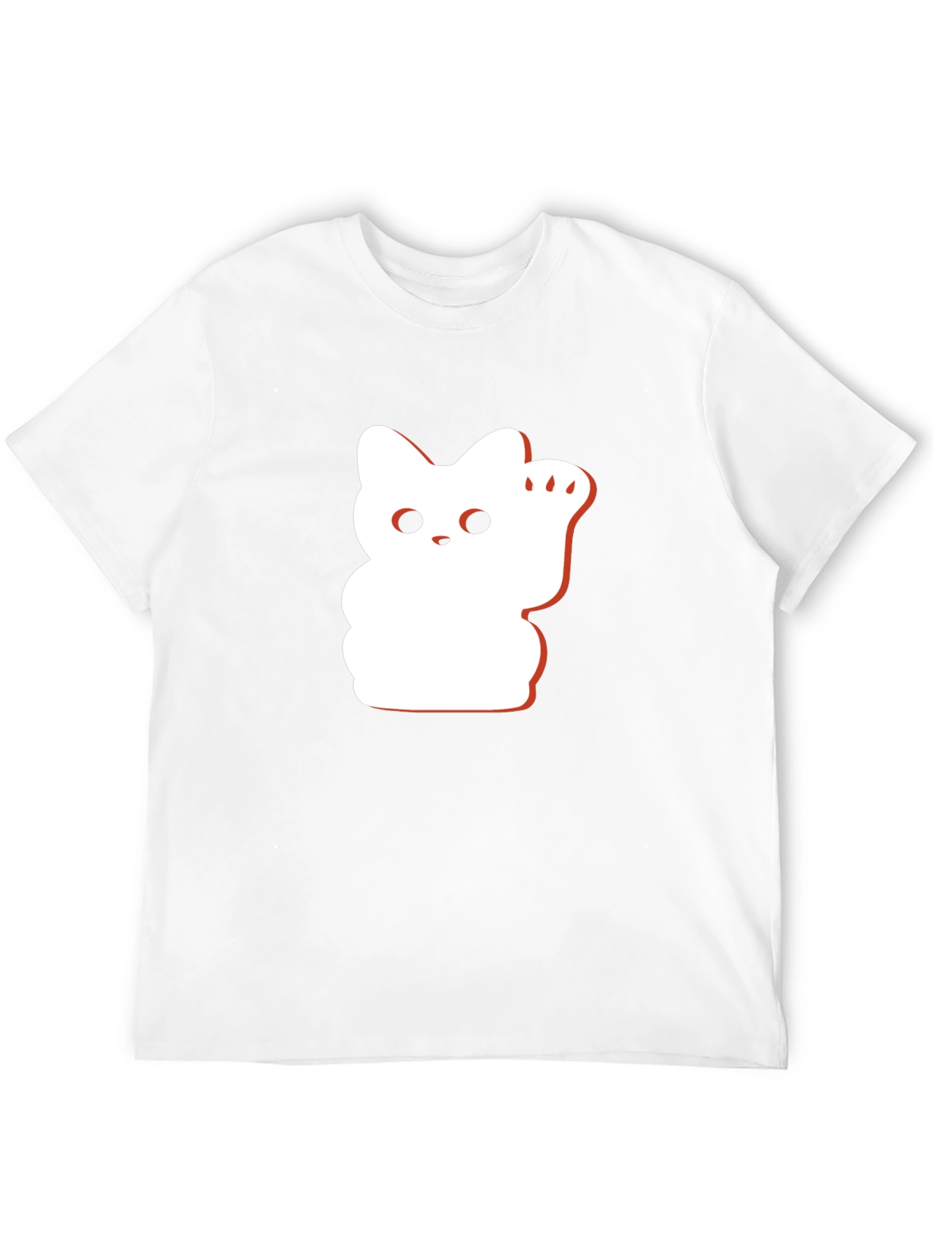 Lucky Cat Graphic Tee - Black Cotton Blend