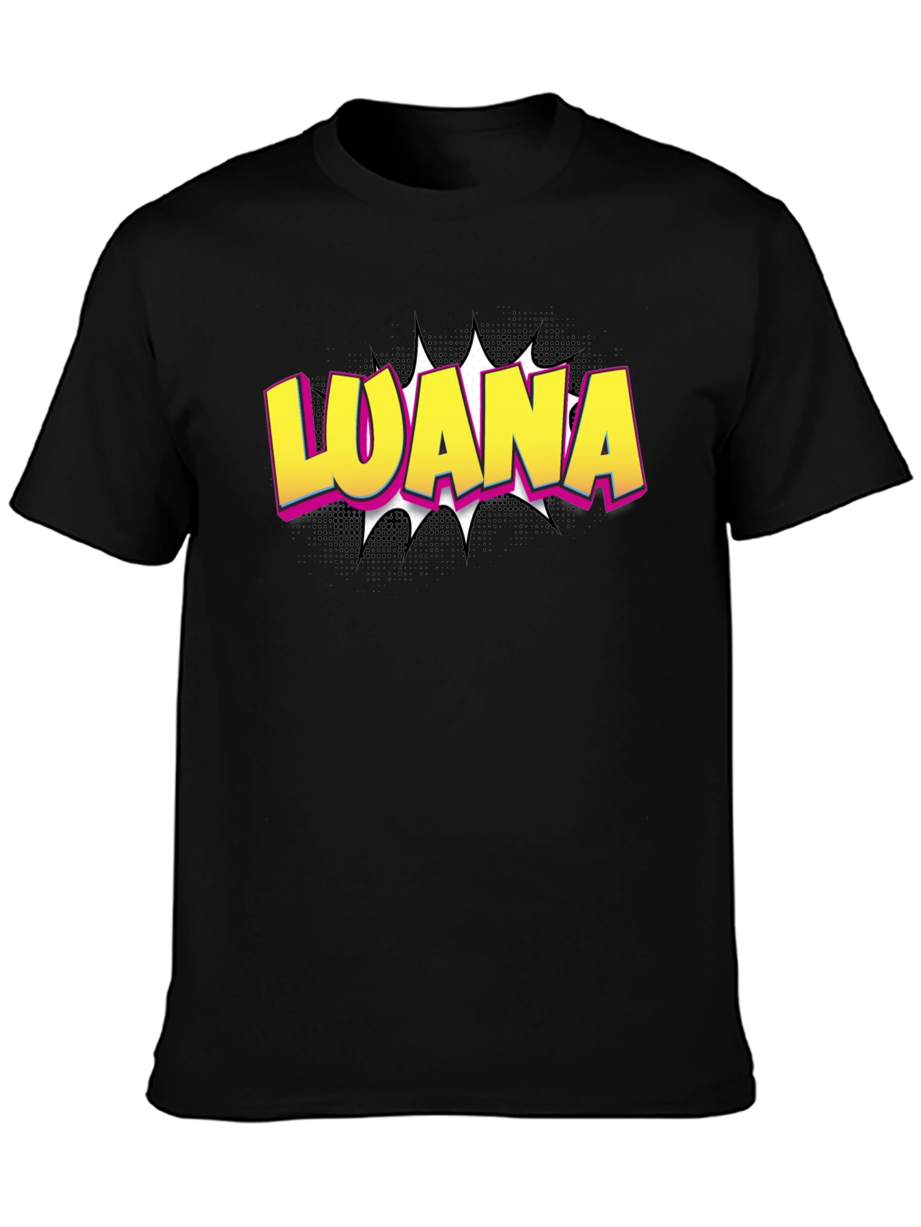 LOANA Graphic T-Shirt - Black Cotton Tee