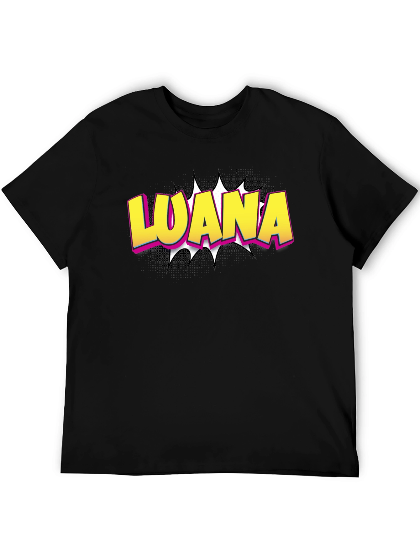 LOANA Graphic T-Shirt - Black Cotton Tee