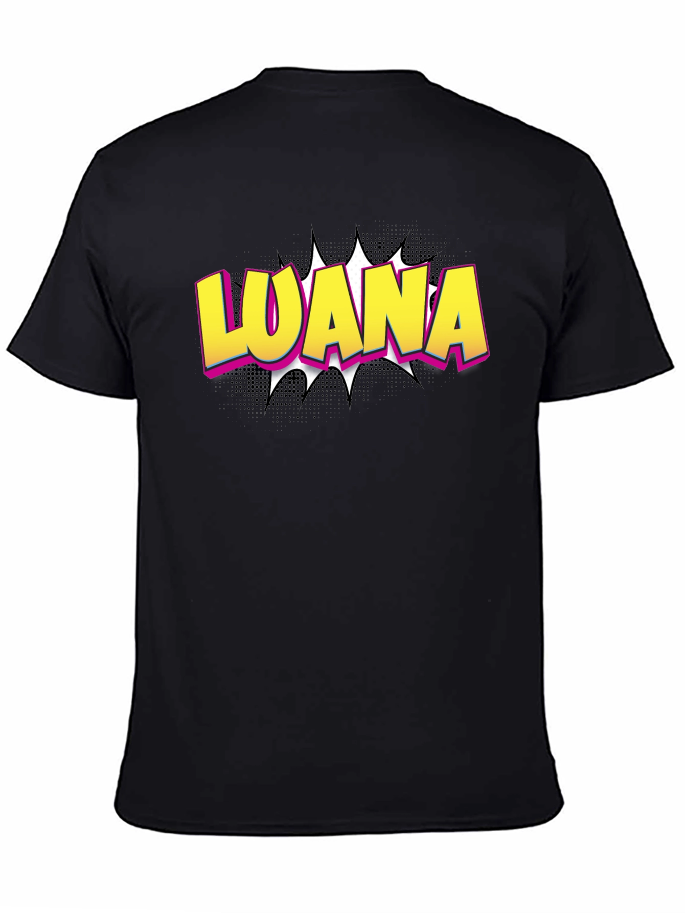 LOANA Graphic T-Shirt - Black Cotton Tee