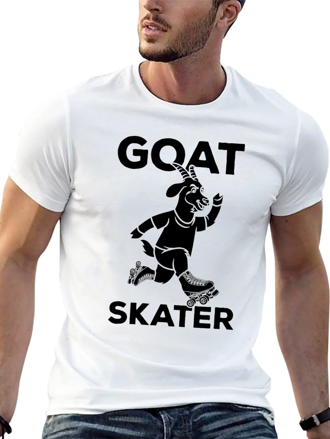 GOAT Skater T-Shirt - Black Graphic Tee