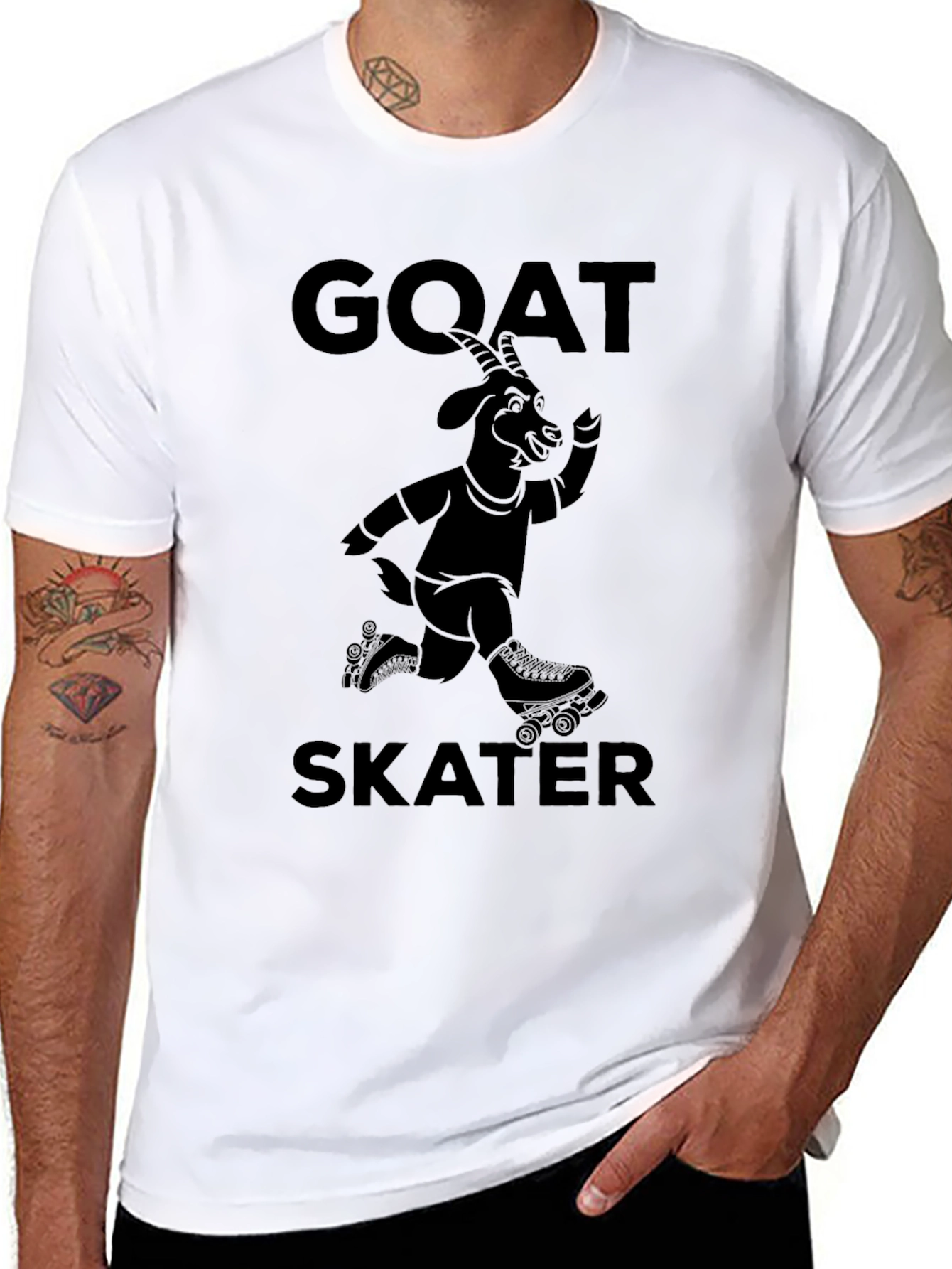 GOAT Skater T-Shirt - Black Graphic Tee
