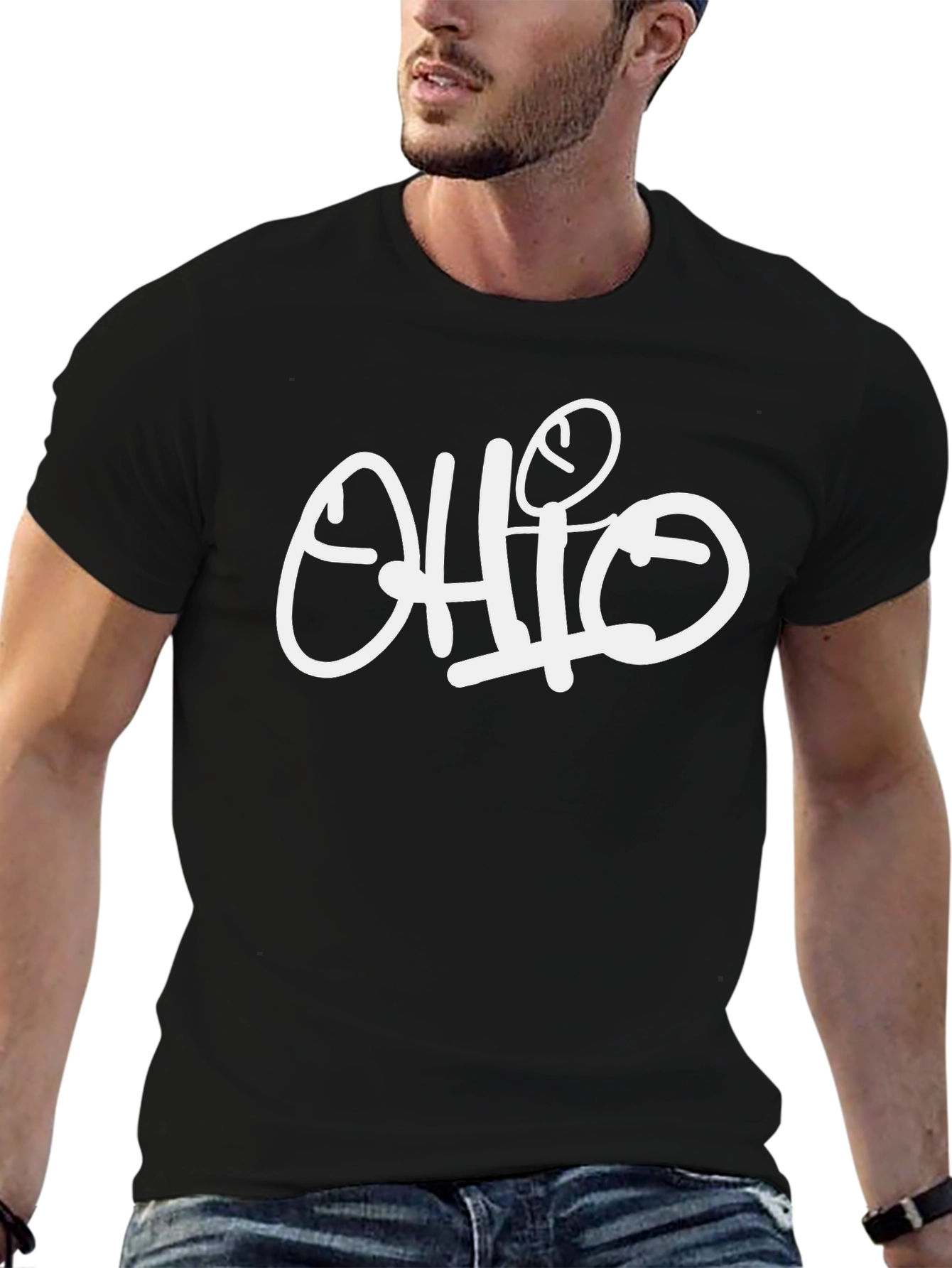 Ohio Graphic Print Black T-Shirt