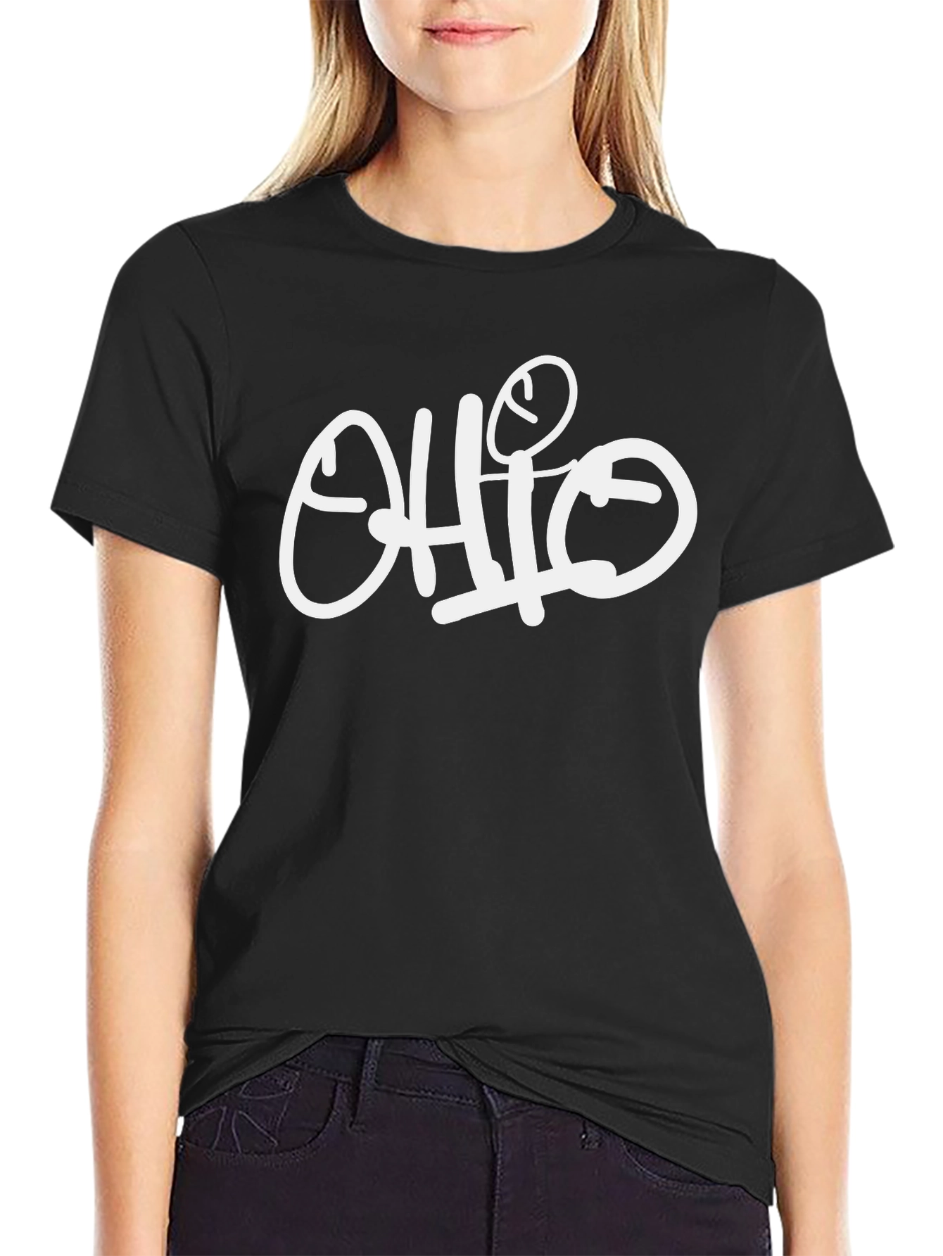 Ohio Graphic Print Black T-Shirt