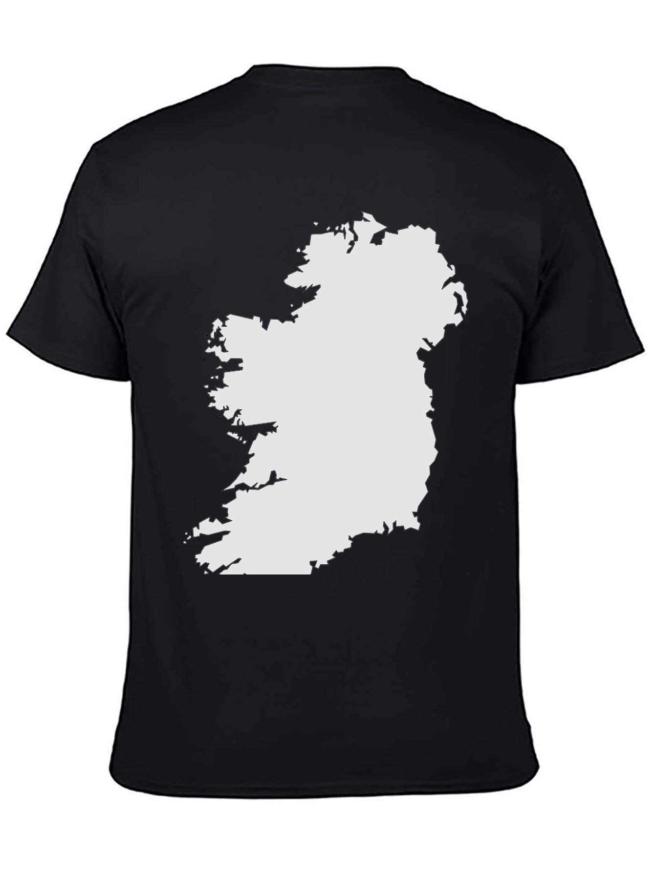 Ireland Map Graphic Tee - Black Cotton T-Shirt
