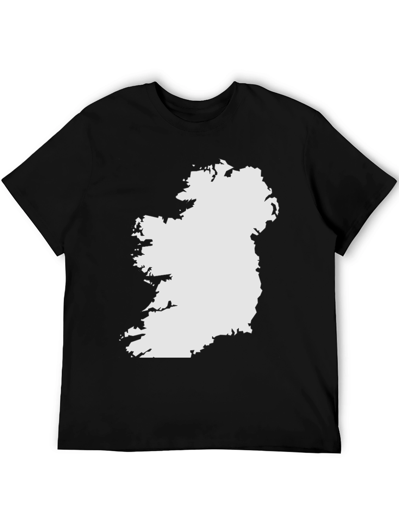 Ireland Map Graphic Tee - Black Cotton T-Shirt
