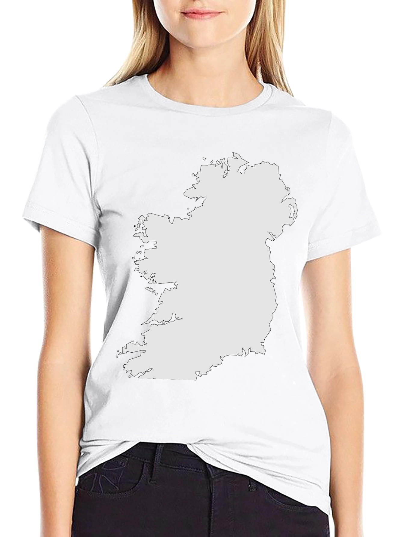 Ireland Map Graphic Tee - Black Cotton T-Shirt