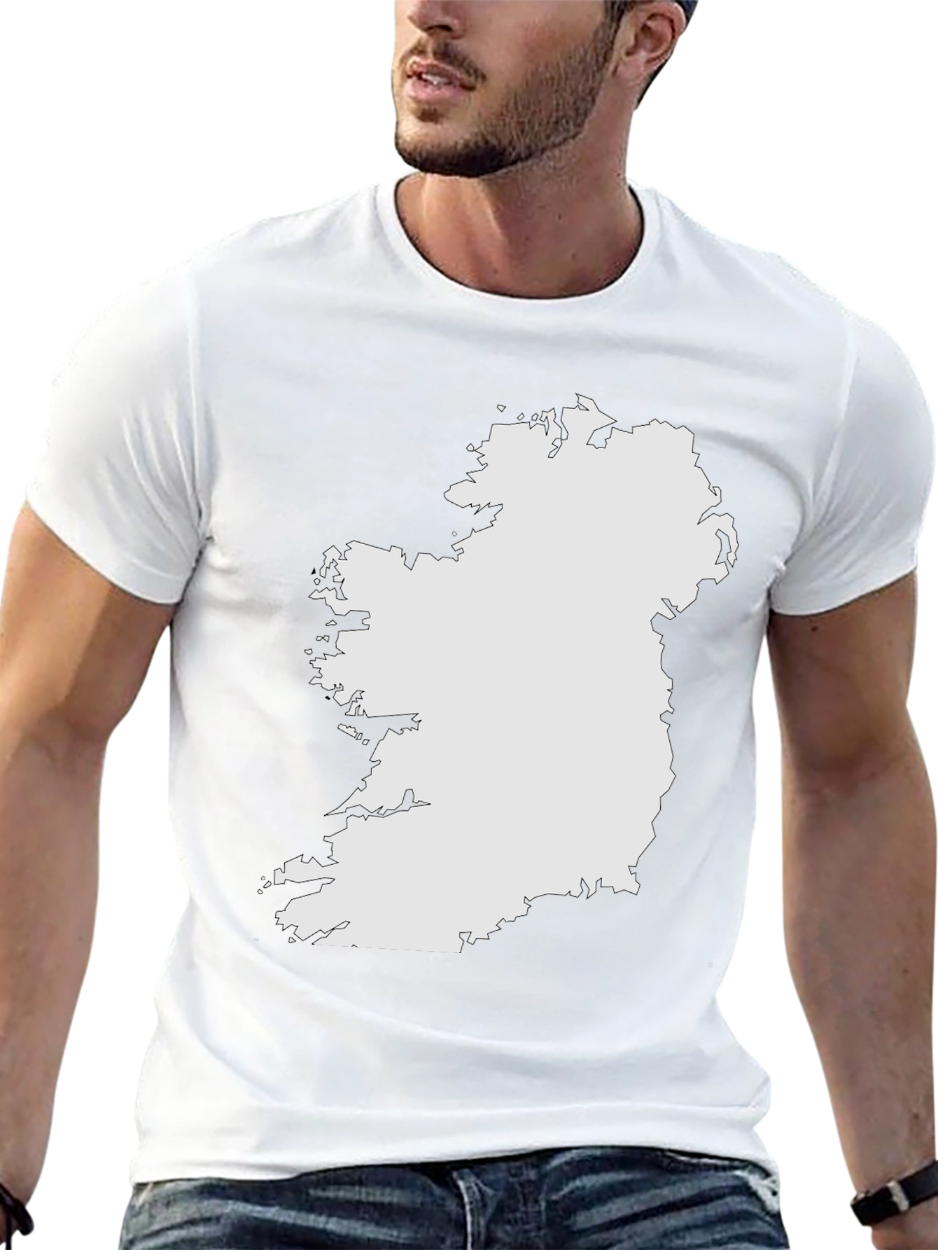 Ireland Map Graphic Tee - Black Cotton T-Shirt
