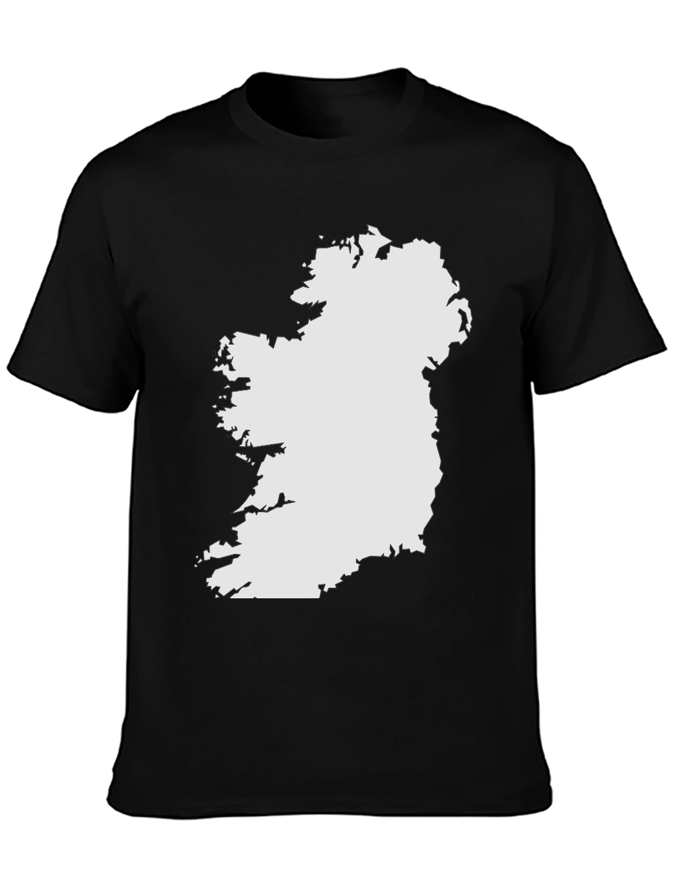 Ireland Map Graphic Tee - Black Cotton T-Shirt