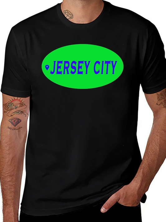Jersey City T-Shirt - Green Oval Design