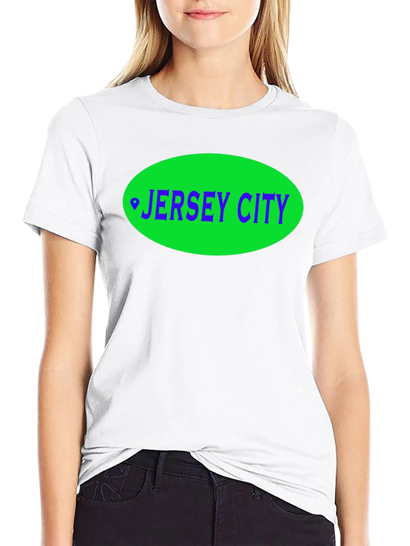 Jersey City T-Shirt - Green Oval Design