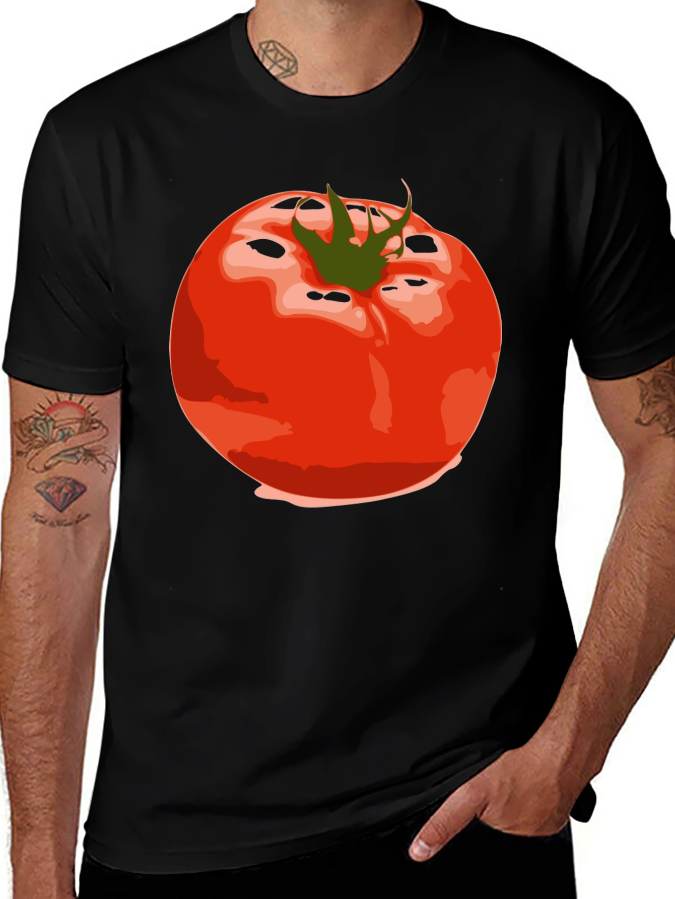 Tomato Graphic Tee - Unisex Black T-Shirt