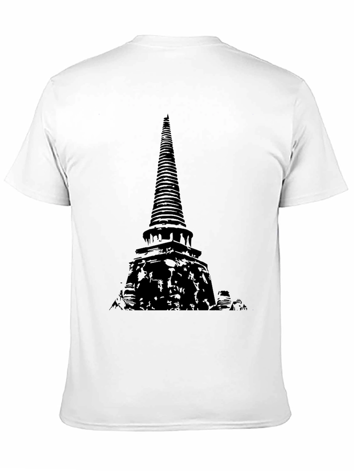 Mens Black Temple Graphic T-Shirt