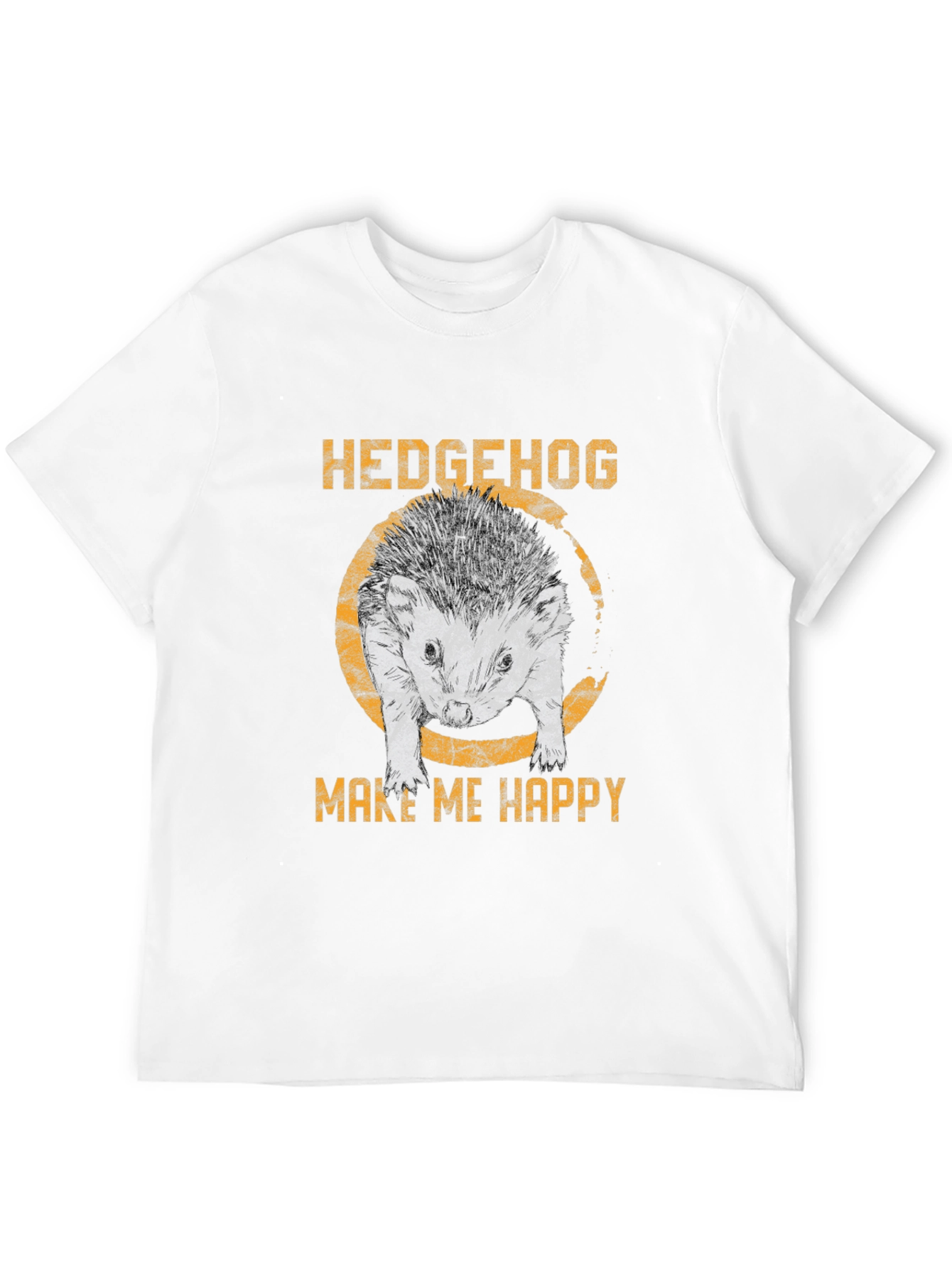 Hedgehog Make Me Happy Black T-Shirt