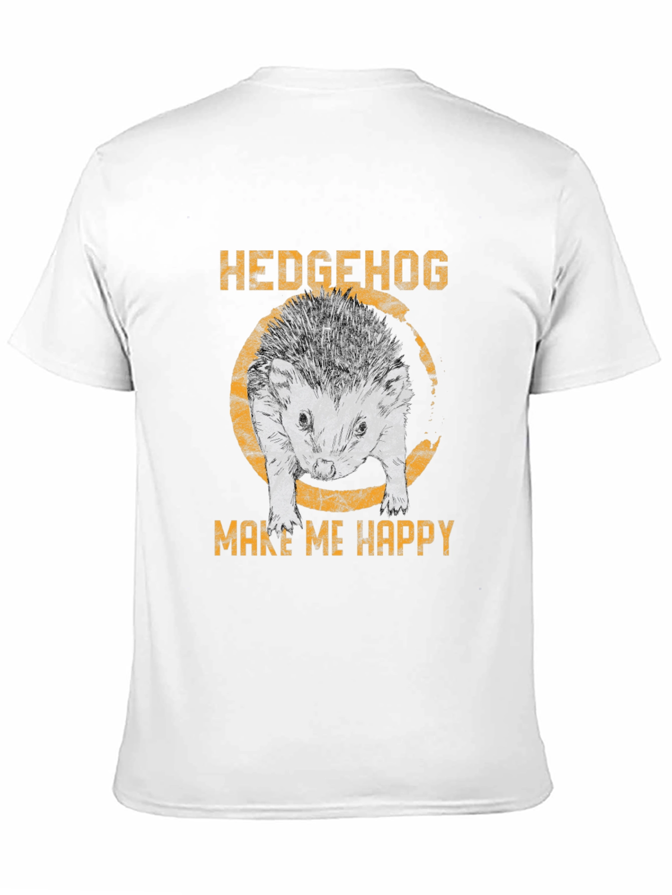 Hedgehog Make Me Happy Black T-Shirt