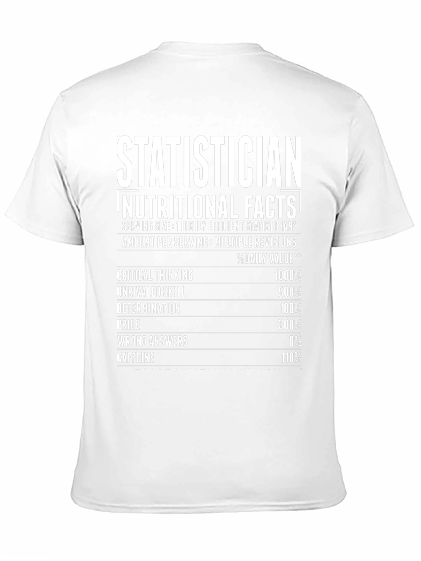 Statistician Nutritional Facts Funny T-Shirt