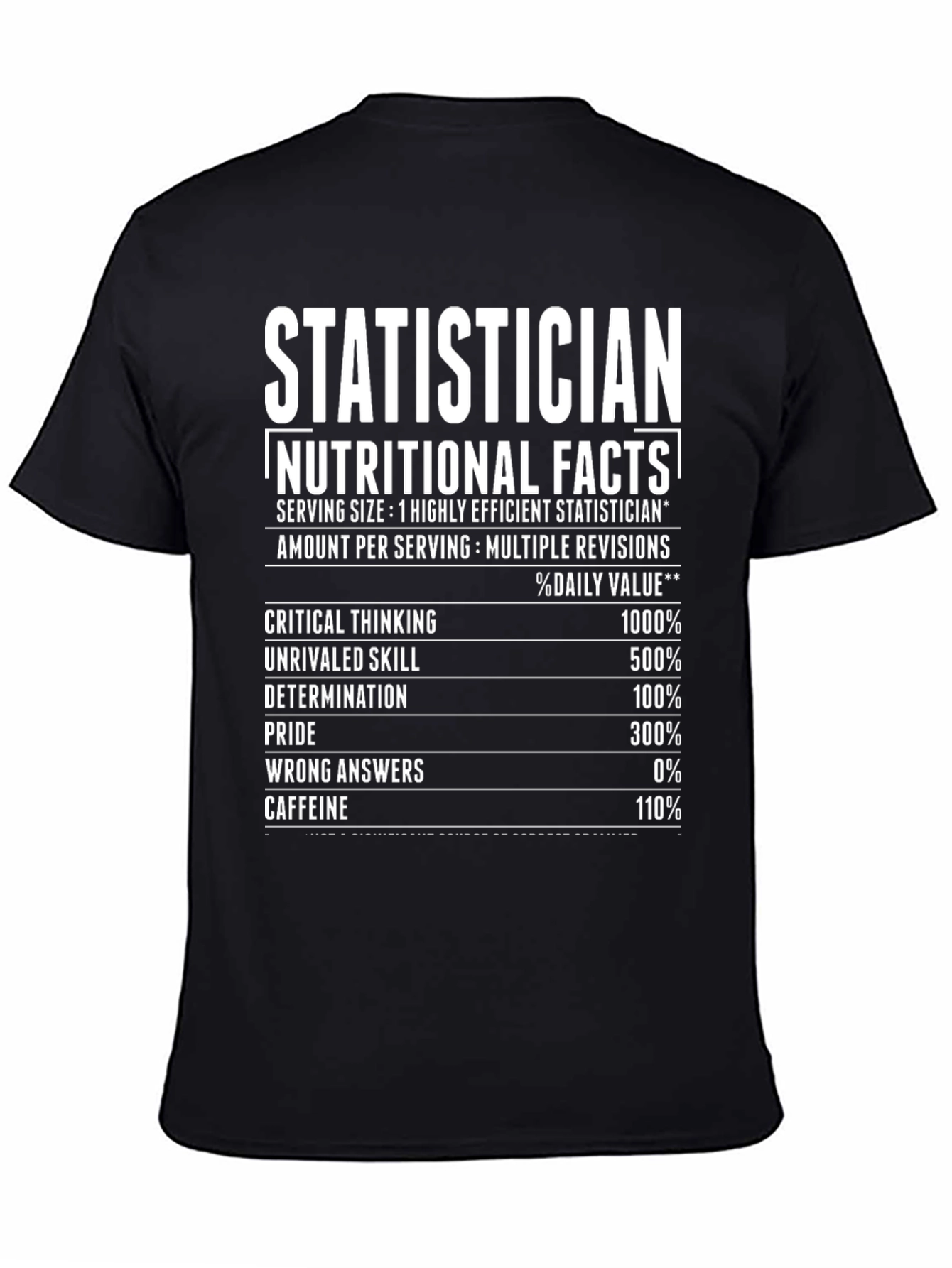 Statistician Nutritional Facts Funny T-Shirt