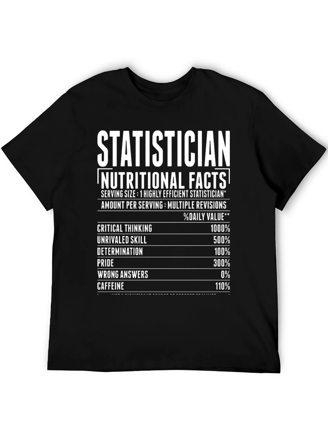 Statistician Nutritional Facts Funny T-Shirt