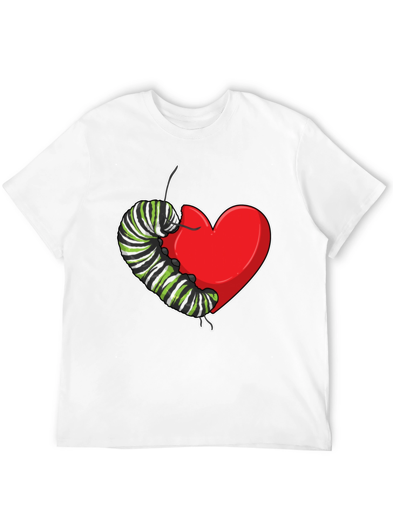 Caterpillar Heart Graphic T-Shirt - Soft Cotton