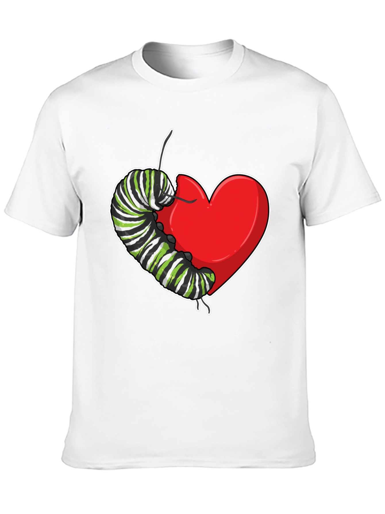 Caterpillar Heart Graphic T-Shirt - Soft Cotton
