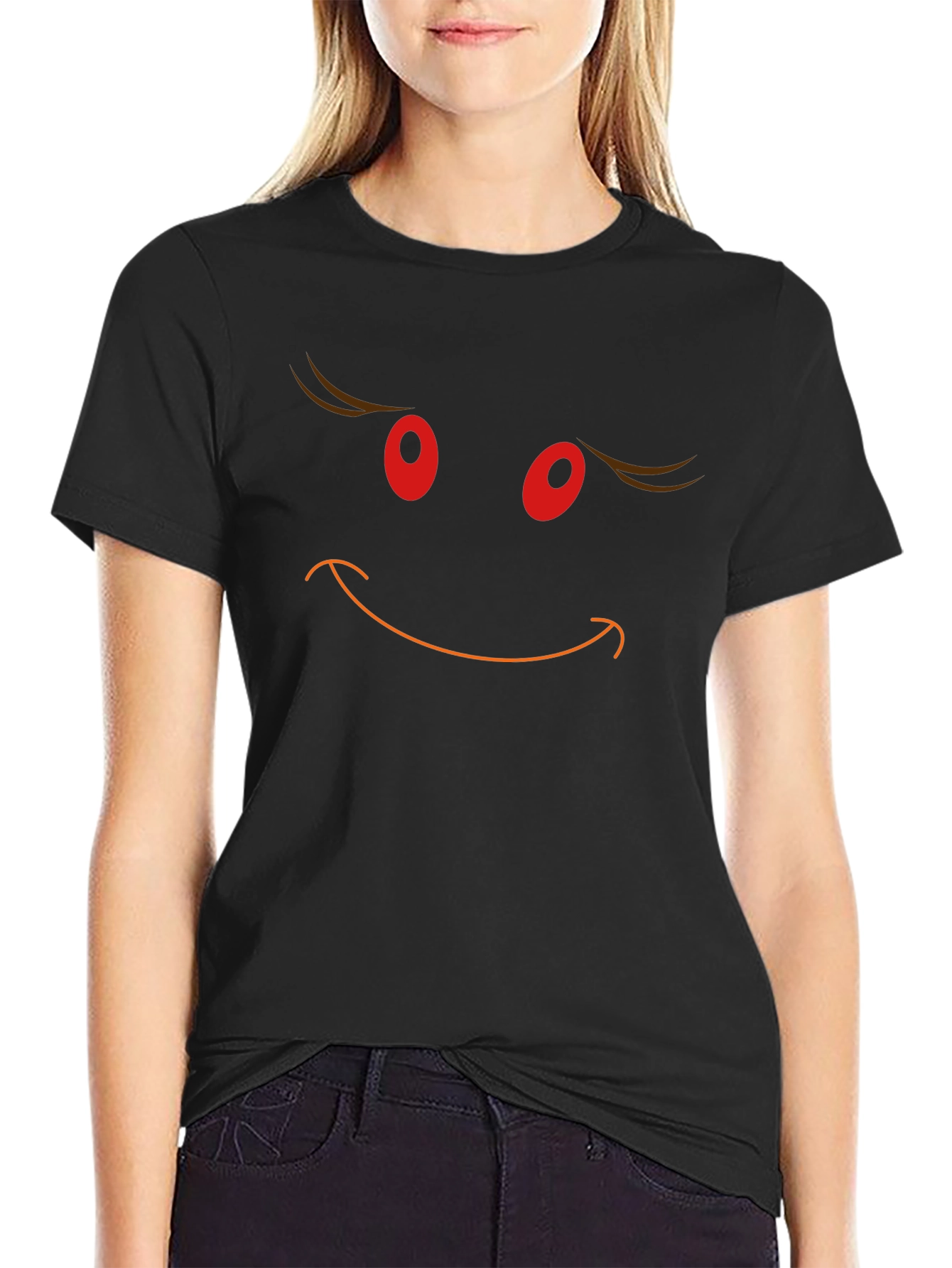 Grinchy Grin Graphic Tee - Black Cotton Blend