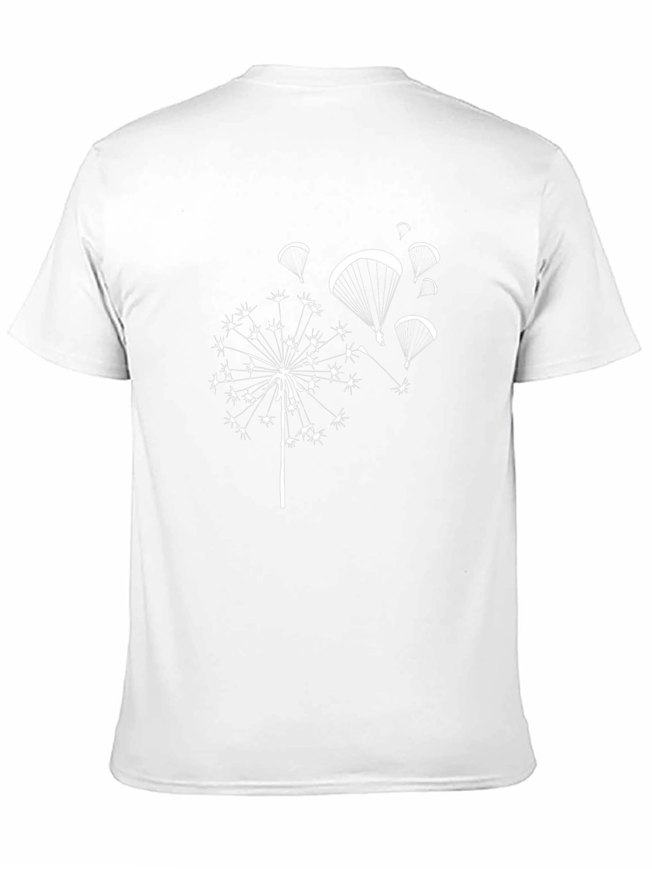 Dandelion Paraglide Black Tee - Nature Inspired Design