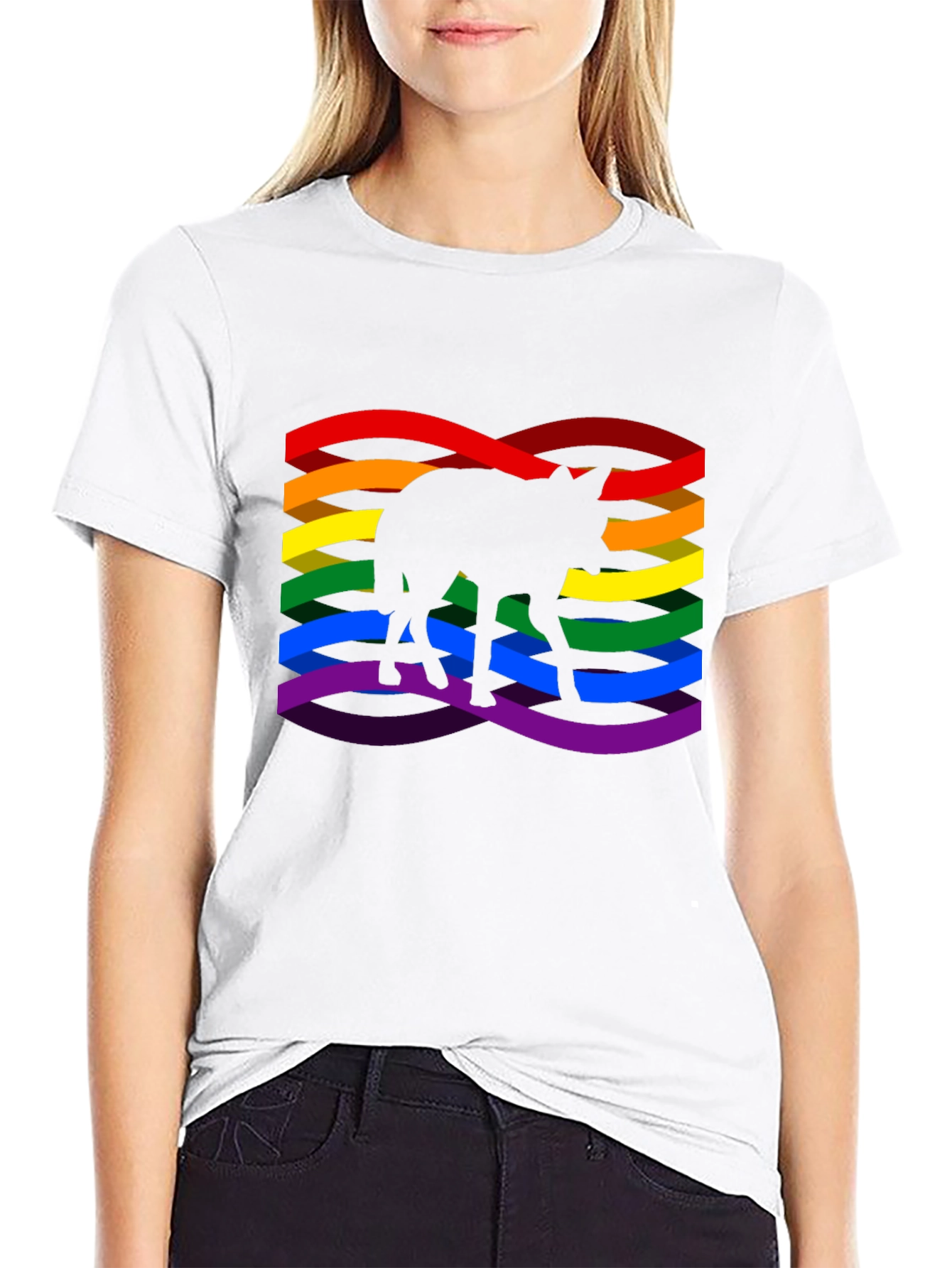 Pride Coyote Graphic T-Shirt - Black Cotton Blend