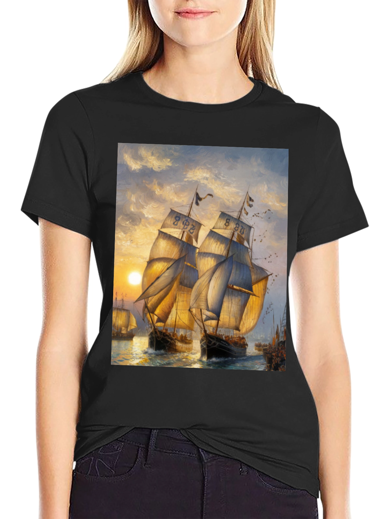 Sailing Ship Art Graphic T-Shirt
