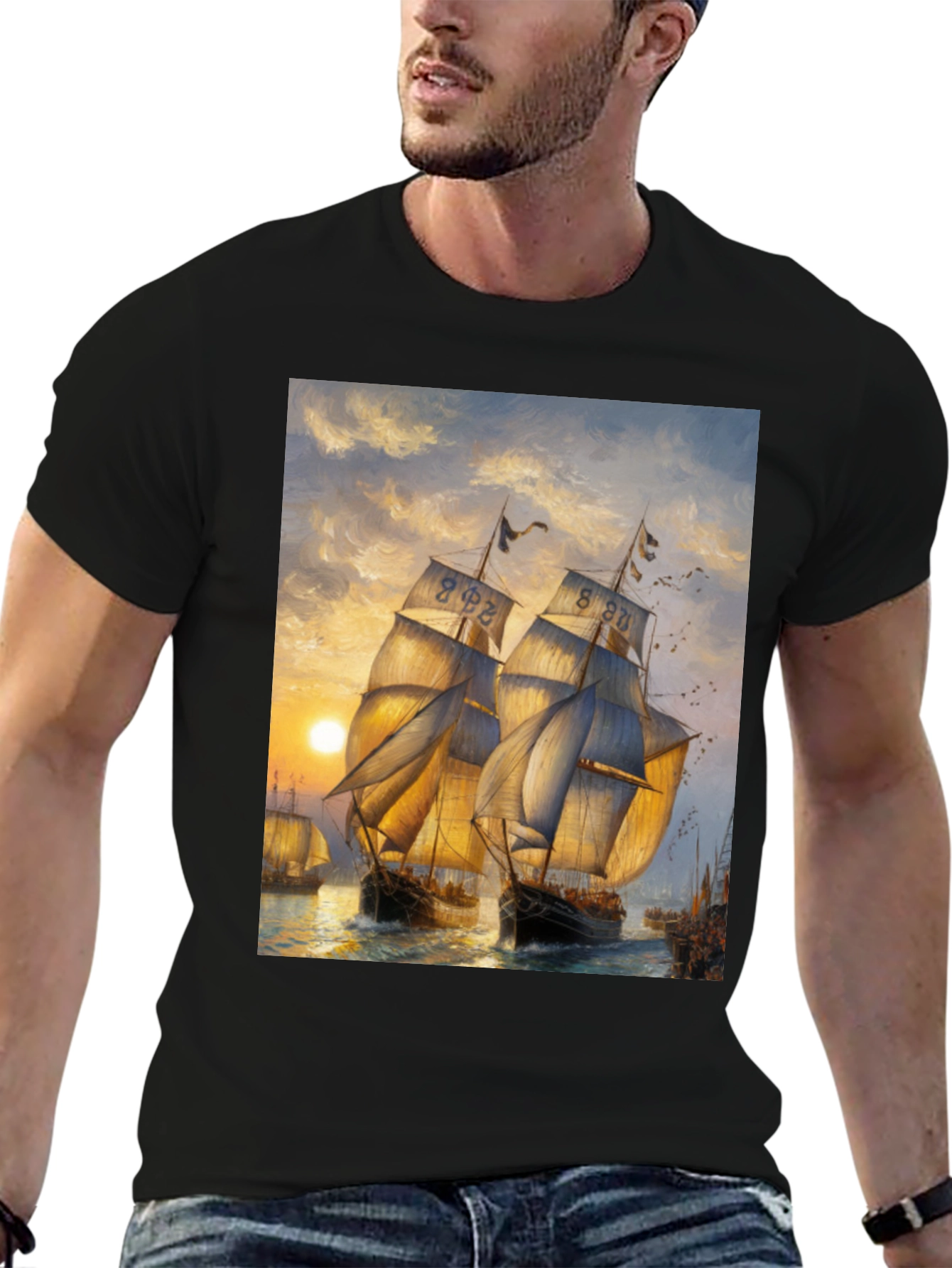 Sailing Ship Art Graphic T-Shirt