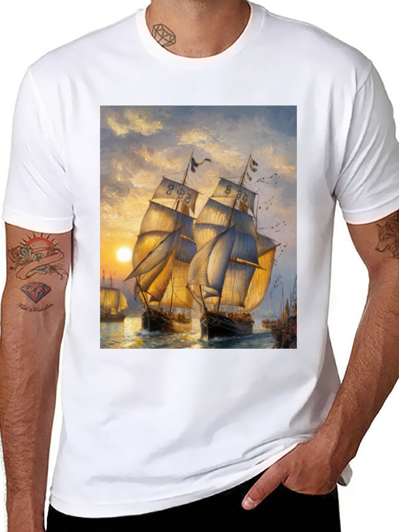 Sailing Ship Art Graphic T-Shirt