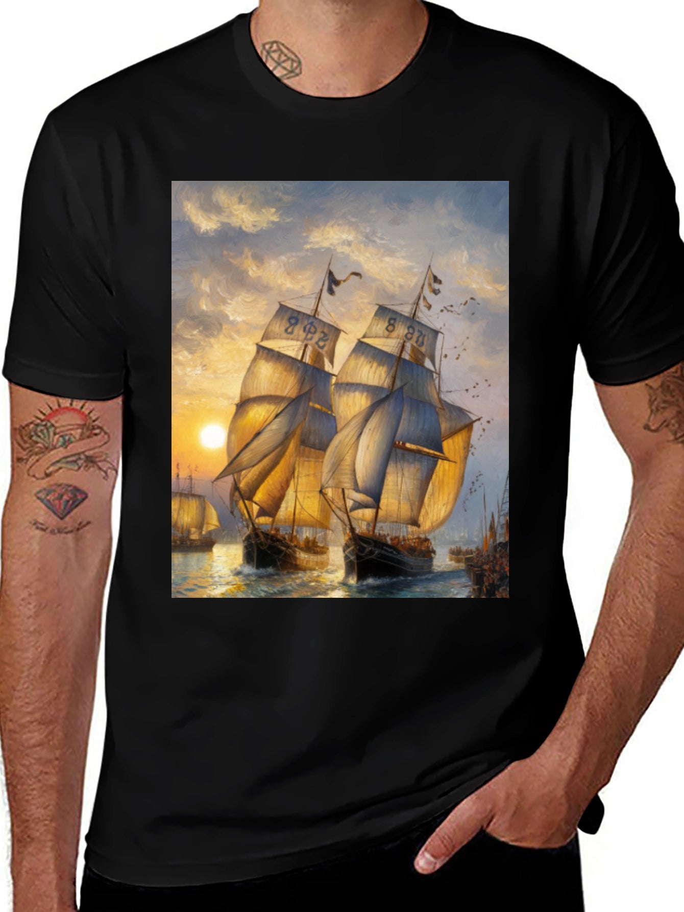 Sailing Ship Art Graphic T-Shirt