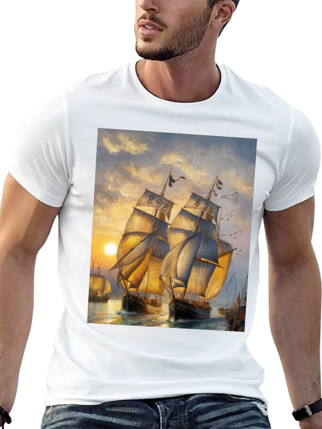 Sailing Ship Art Graphic T-Shirt