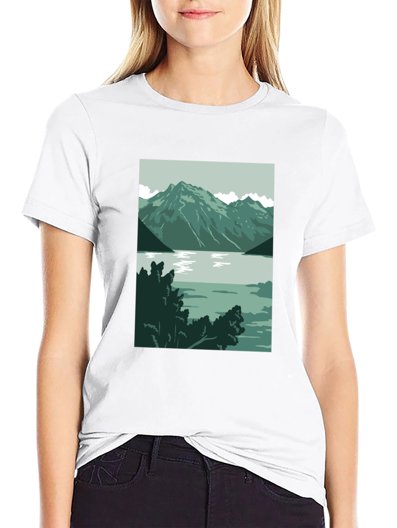 Mountain Lake Graphic Tee - Nature Inspired T-Shirt