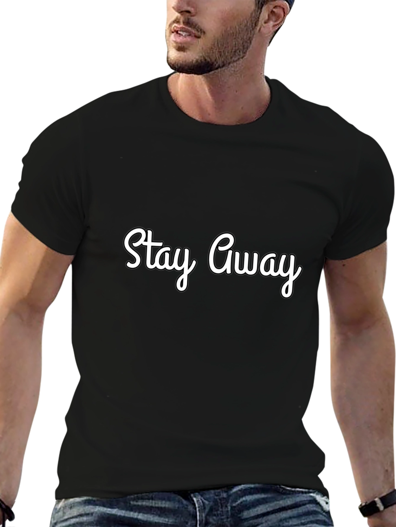 Stay Away Black Graphic Tee