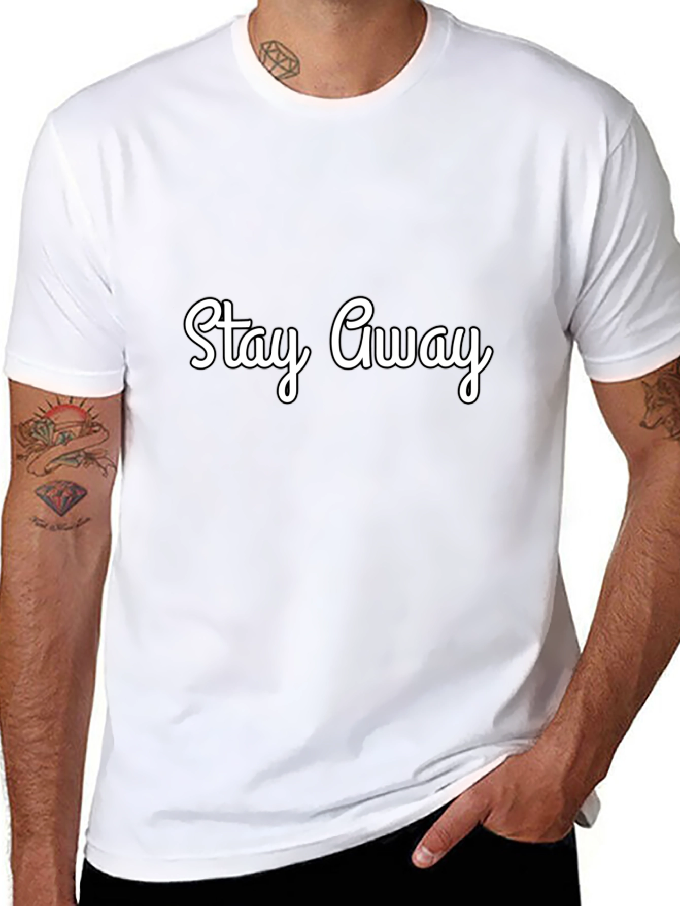 Stay Away Black Graphic Tee